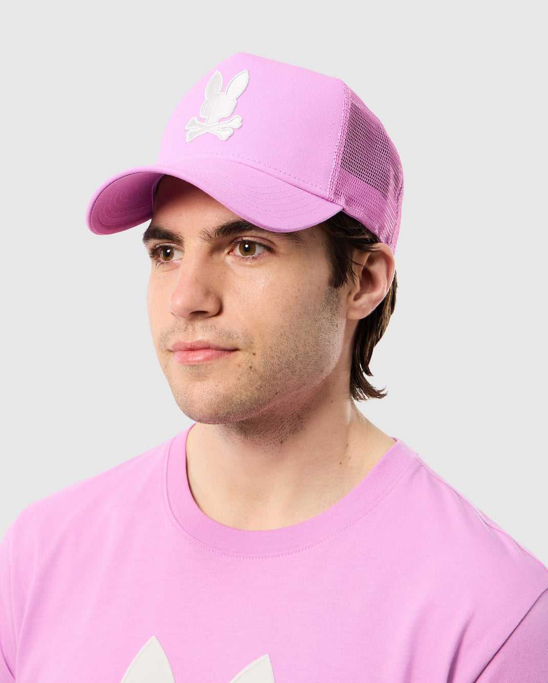 Chapeaux Psycho Bunny Houston Trucker Hat Violette Homme | SVU-02770229